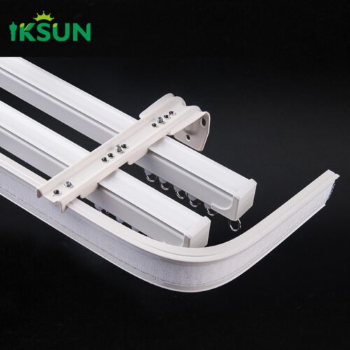 IKSUN Factory Durable Heavy-Duty Aluminum Ceiling Curtain Track with Reinforced Bracket for Stability