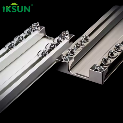 IKSUN Factory Simple Invisible Two-Rail Channels High Aluminium Hand-Drawn Curtain Track, Ceiling Mounted - Image 2