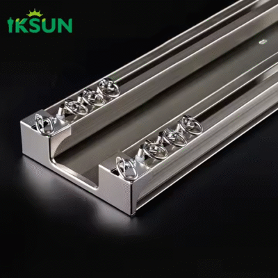Factory Simple Invisible Two Rail Channels High Aluminium Hand Drawn Curtain Track Ceiling Mounted