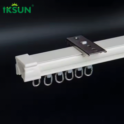 Factory Wholesale Adjustable Single Window Curtain Rod With Polished Silver Cast Iron Ceiling Mounted For Modern Interiors 1 1