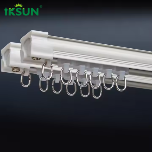 Factory Wholesale Adjustable Single Window Curtain Rod with Polished Silver Cast Iron, Ceiling Mounted for Modern Interiors - Image 2