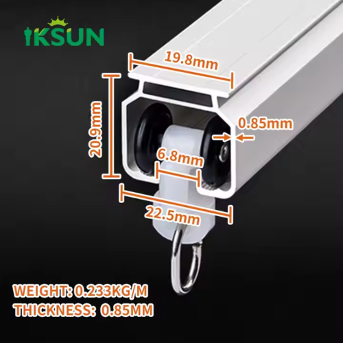 Heavy Duty Aluminium Ripple Fold Ceiling Mounted Curtain Rail Rod with Double Brackets for Bedroom - Image 3