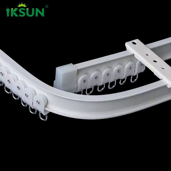 IKSUN Factory Wholesale Aluminum New Design Slimline Profile Bendable Curved Curtain Track for Modern Interiors