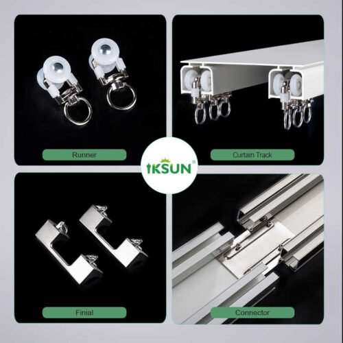 IKSUNFactory  Wholesale Ceiling Double Curtain Rail  Double Recessed Curtain Track for Suspended Ceilings - Image 4