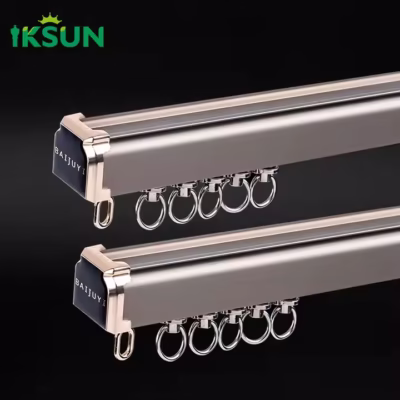 Factory Wholesale Heavy Duty Double Aluminum Curtain Track With Slide Alloy Brackets For Home Decoration