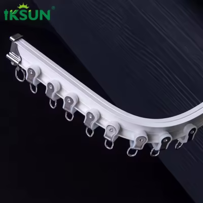 Heavy Duty Ceiling Mounted Flexible Bendable Aluminum Curtain Track Set With Accessories For Hotels