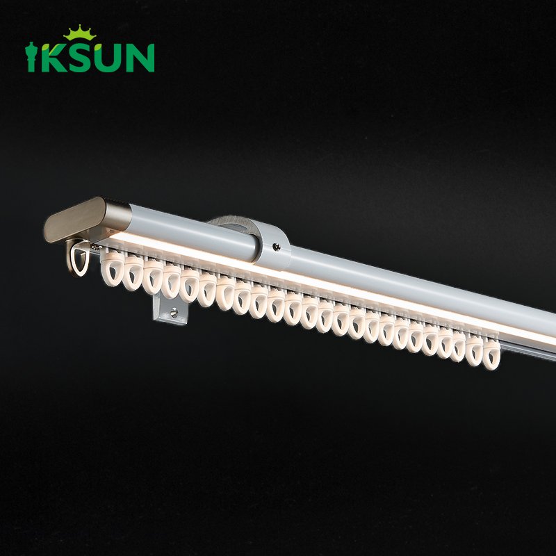 High-Quality New Design Heavy-Duty Aluminium Curtain Rod Rail with Remote-Control LED Lighting System