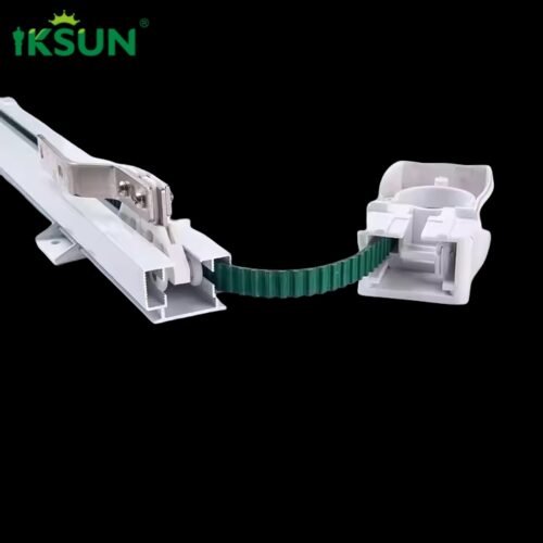 IKSUN Brand New Bedroom Ripple Fold Heavy Duty Aluminium Tuya Smart Wireless Motorized Curtain Track with Ceiling Bracket - Image 3