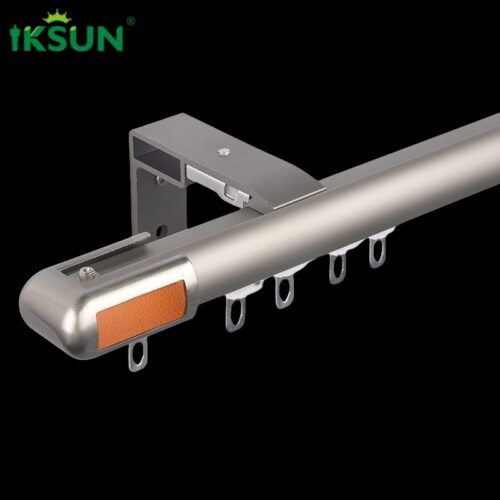 IKSUN Heavy-Duty Aluminium Curtain Track with Smooth Sliding Rollers and Durable Brackets