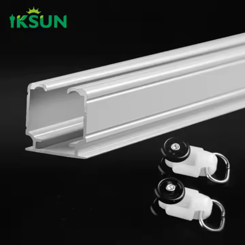 IKSUN Top Manufacturer Bay Window Modern Ceiling-Mounted Black Aluminum Curtain Track for Hospitals - Image 2