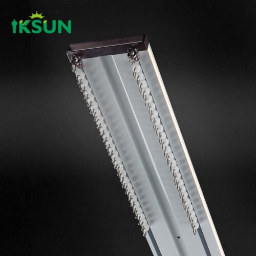 IKSUN New Design Aluminum Heavy-Duty Curtain Track Rail with LED Light for Hotel Double Curtains - Image 3