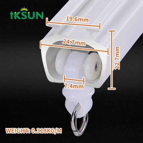 IKSUN Dual Heavy-Duty Aluminum Ceiling-Mounted Curtain Track Rod - Image 4