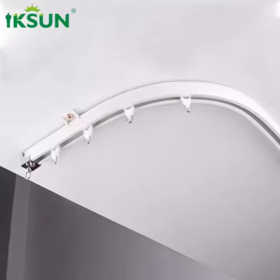 Manual Flexible L Shaped Ceiling Mounted Sliding Curtain Track For Bay Windows
