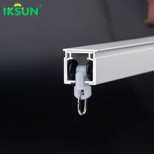 Manufacturer Wholesale Aluminium Heavy Duty Ceiling and Wall Mount Retractable Tension Extendable Curtain Rod Track Set - Image 4