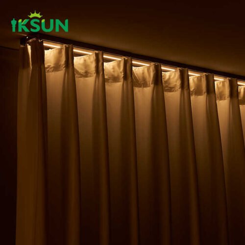 Manufacturers New Design Aluminum Extra-Wide Heavy-Duty Hotel Curtain Track Rail with LED Light for Double Curtains Customizable - Image 2