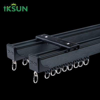 Matte Black Aluminum Alloy Curtain Track 6.7 Meters Essential For Home Decoration 1