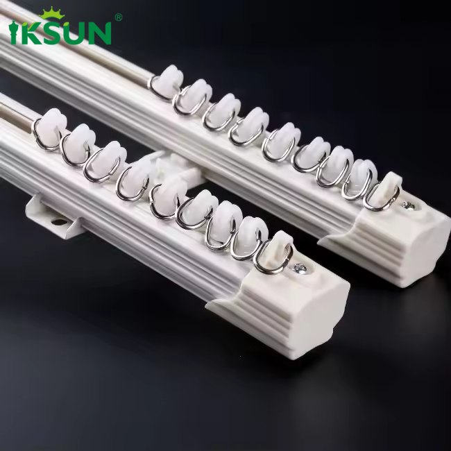 Modern Dual-Track Silent Curtain Rod with Nano Side Design for Ceiling Mount