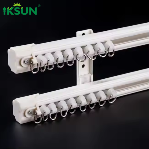 Modern Dual-Track Silent Curtain Rod with Nano Side Design for Ceiling Mount - Image 4