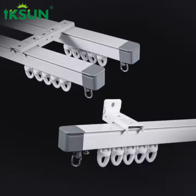 Premium Extendable Curtain Track Ceiling Mounted Telescopic Curtain Rod With Press Fit Rail System 2