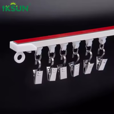 Self Adhesive Drill Free Curtain Rod Track For Bathroom And Closet Shelves