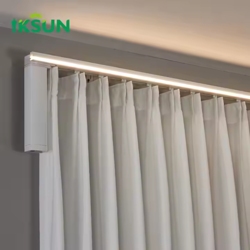 IKSUN Smart Tuya Homekit Motorized Curtain Track System with Electric DC Motor, APP Control, Valance Curtain Rail, and LED Light - Image 2