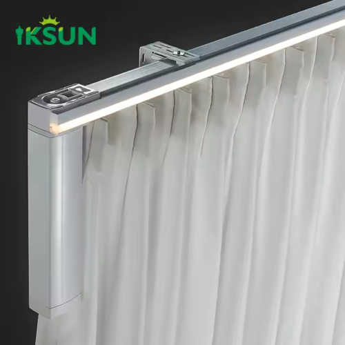 IKSUN Smart Tuya Homekit Motorized Curtain Track System with Electric DC Motor, APP Control, Valance Curtain Rail, and LED Light - Image 3