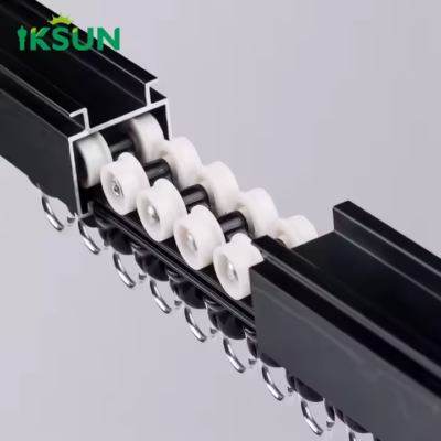 Top Manufacturer Bay Window Modern Ceiling Mounted Black Aluminum Curtain Track For Hospitals 1