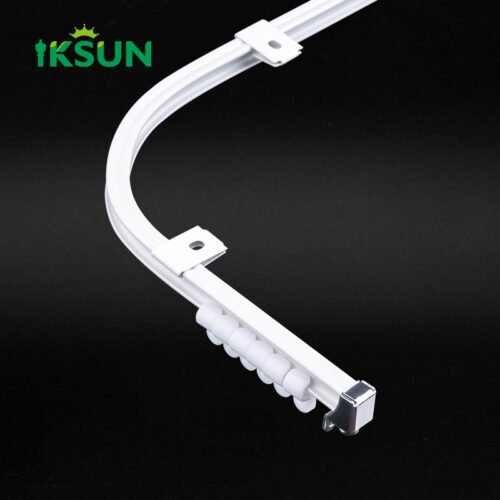 Ultra-Thin Aluminum Curtain Track L-Shaped U-Shaped Straight Silent Sliding Rail for Inward-Opening Windows - Image 2