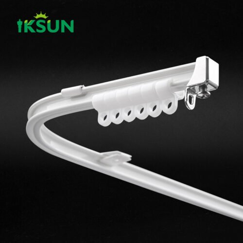 Ultra-Thin Aluminum Curtain Track L-Shaped U-Shaped Straight Silent Sliding Rail for Inward-Opening Windows