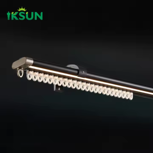 Upset New Design High-Quality Aluminium Heavy-Duty Curtain Rod Rail with Remote-Controlled - Image 3