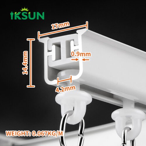 IKSUN Curtain Track Manufacturer Flexible Bendable Aluminum Double Curtain Rail for Hotel & Hospital with Metal Ceiling Mount - Image 4