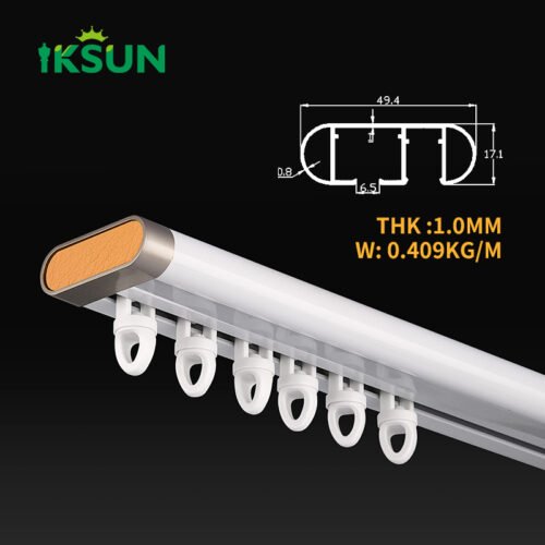 IKSUN Modern Light Luxury Aluminum Alloy Curtain Rails Roman Curtain Rod Tracks with Suspended Silent Design for Smooth Operation - Image 4