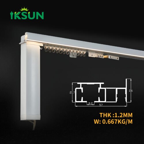 IKSUN Smart Home WiFi Electric Curtain Rails with Motorized Automation and LED Light Integration for Modern Living Spaces  - Image 4