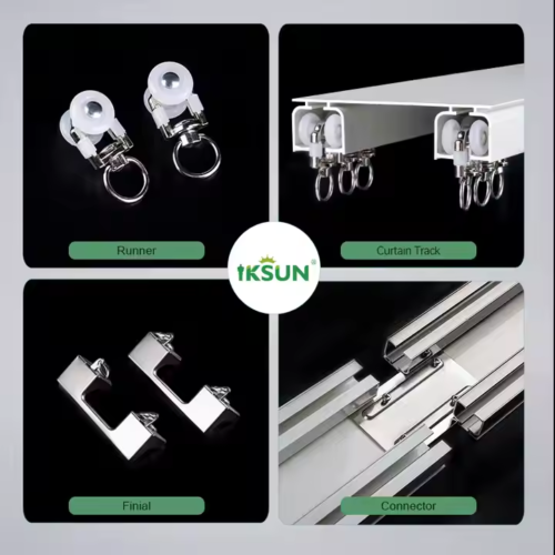 IKSUN Wholesale Ceiling Double Curtain Rail for Home Decor - High-Quality Double Track for Roller Blind Curtains - Image 4