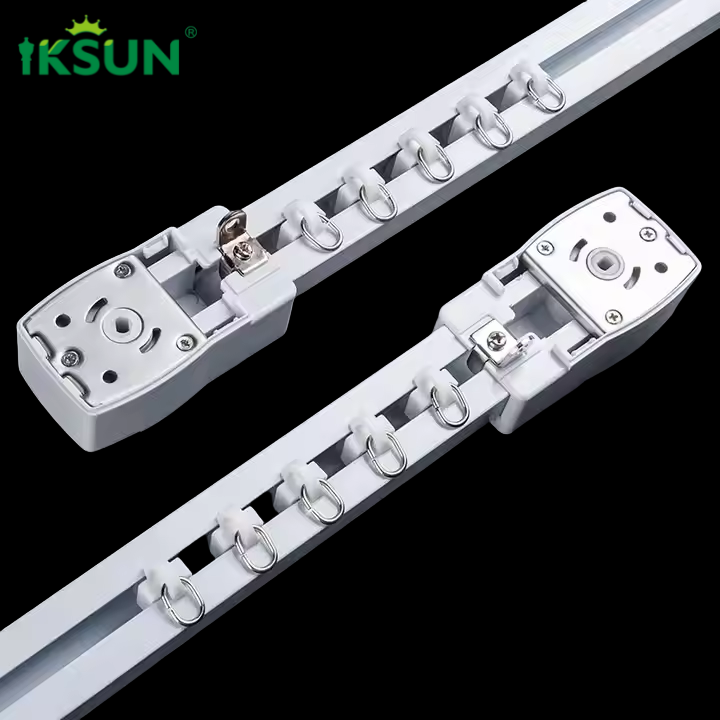 Wholesale China Manufacturer Silent Design Ripple Fold WiFi Tuya Motorized Smart Home Aluminum Electric Curtain Rail Track