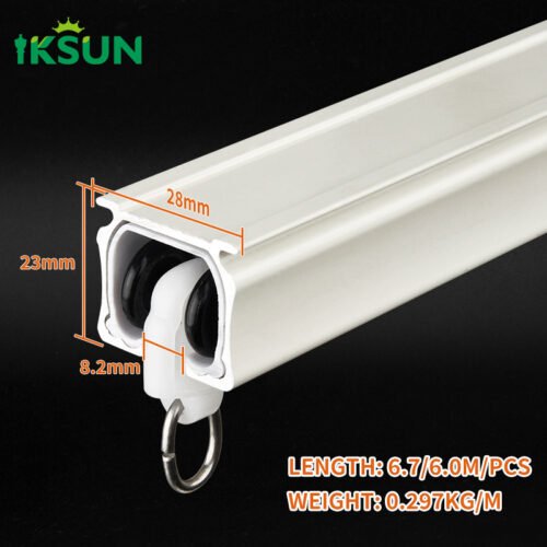 IKSUN Premium Aluminum Ceiling-Mounted Silent Curtain Track with Durable Brackets and Complete Accessories Set - Image 4