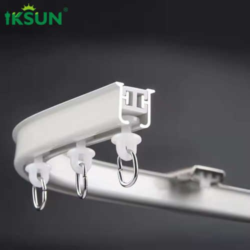 Curtain Track Manufacturer Flexible Bendable Aluminum Double Curtain Rail for Hotel & Hospital with Metal Ceiling Mount - Image 2