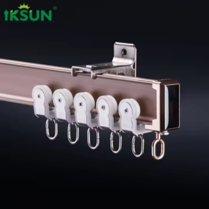 Lvory White Heavy-Duty Double Aluminum Alloy Curved Curtain Rod Set with Ceiling-Mounted Track