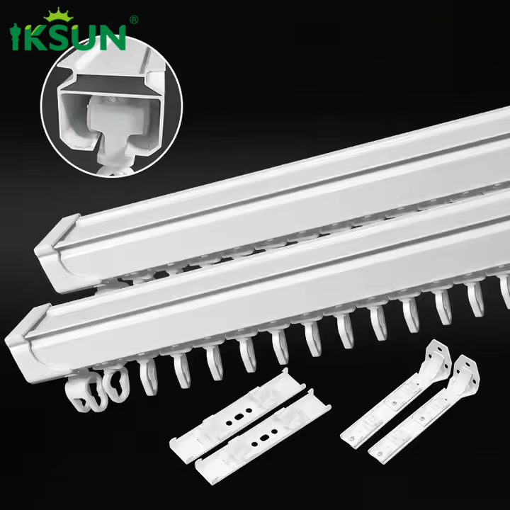 Wholesaler Window Curtain Poles with Profile Aluminum Curtain Tracks Equipped with S-Fold Curtain Tape for Stylish Design