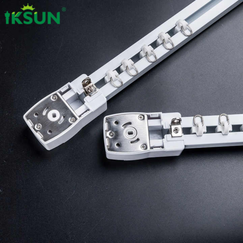 Wholesale Manufacturer Silent Ripple Fold Design WiFi Tuya Motorized Smart Home Aluminium Electric Curtain Rail Track System - Image 3