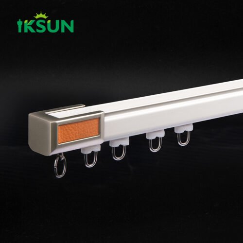 IKSUN Durable Wall-Mounted Aluminum Curtain Track with Accessories and Customization Options - Image 2