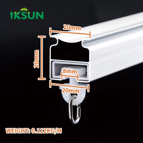 IKSUN Heavy-Duty Double Curtain Track System – Aluminum Alloy Ceiling or Wall Mount, Smooth - Image 4