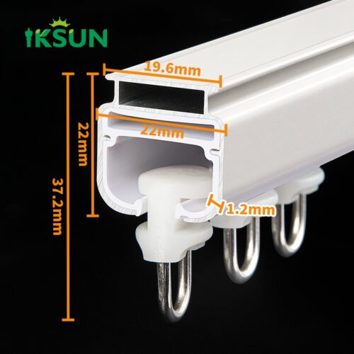 IKSUN Durable Wall-Mounted Aluminum Curtain Track with Accessories and Customization Options - Image 4