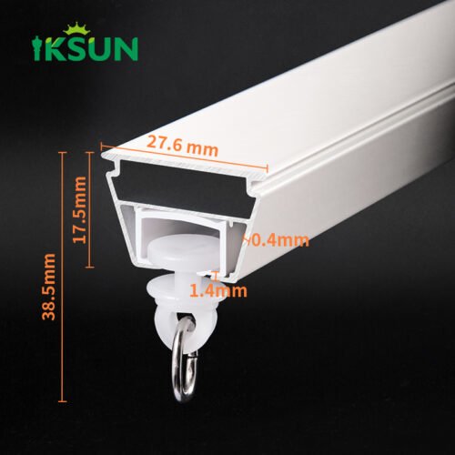 IKSUN Heavy Duty Curtain Track with Silent Gliders, White,1.4mm Thick, Ideal for Straight and Bay Windows - Image 4