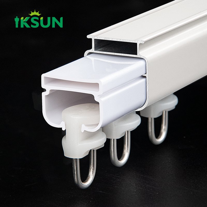 IKSUN Durable Wall-Mounted Aluminum Curtain Track with Accessories and Customization Options