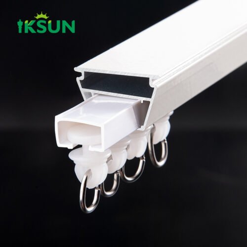 IKSUN Heavy Duty Curtain Track with Silent Gliders, White,1.4mm Thick, Ideal for Straight and Bay Windows