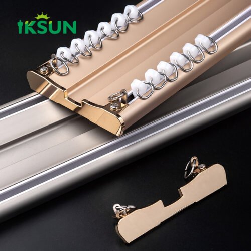 IKSUN Heavy Duty Double Curtain Track System, Silent Aluminum Alloy Design, Multiple Color Options, Flexible Wall and Ceiling Mounting - Image 3