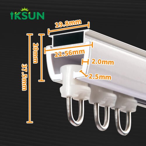 IKSUN Ceiling-Mounted Aluminum Curtain Tracks with Smooth Rollers – Durable and Easy to Install - Image 5