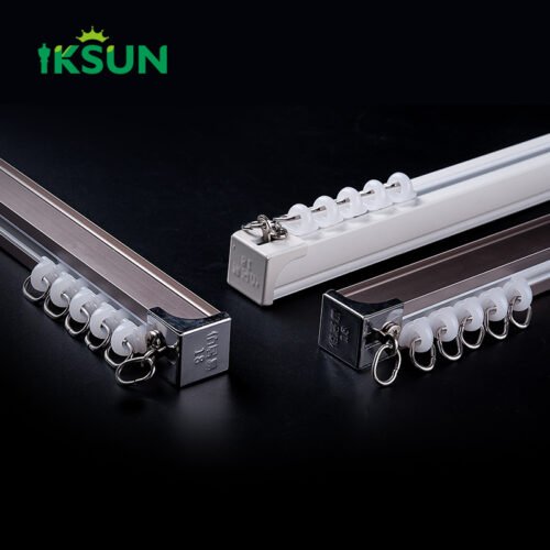 IKSUN Heavy-Duty Double Curtain Track System – Aluminum Alloy Ceiling or Wall Mount, Smooth - Image 2