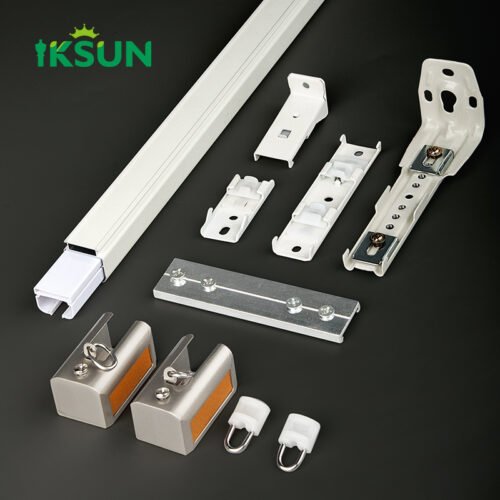 IKSUN Durable Wall-Mounted Aluminum Curtain Track with Accessories and Customization Options - Image 3